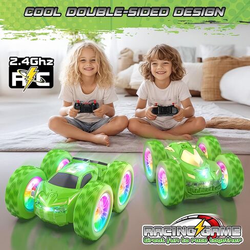 سيارة التحكم عن بُعد للأطفال ، ألعاب RC Stunt Cars للأولاد الذين تتراوح أعمارهم بين 4-7 مع نمط رائع على الوجهين وفلاش LED ، 1:24 لعبة لعبة هواية سيارة سباق هدية ل 3 4 5 6 7 8 in Kuwait