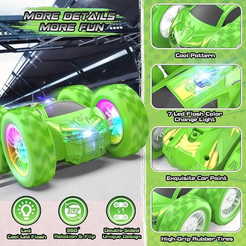 سيارة التحكم عن بُعد للأطفال ، ألعاب RC Stunt Cars للأولاد الذين تتراوح أعمارهم بين 4-7 مع نمط رائع على الوجهين وفلاش LED ، 1:24 لعبة لعبة هواية سيارة سباق هدية ل 3 4 5 6 7 8 in Kuwait