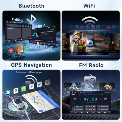 [8 CORE 4G+64G] Car Radio for Toyota Tundra 2007-2013 & Toyota Sequoia 2008-2018 with Wireless Carplay/Android Auto, 10.1 Inch Android 13 Car Stereo, Bluetooth, GPS, WiFi, SWC, Backup Camera in Kuwait