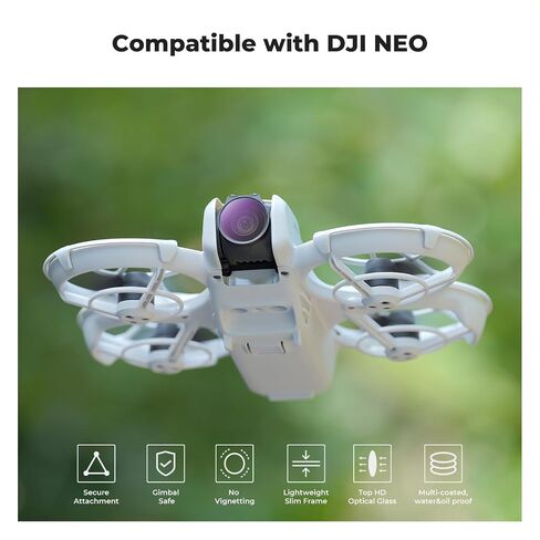 K&F Concept ND & CPL Filter Set Compatible with DJI NEO, 6-Pack (UV, CPL, ND8, ND16, ND32, ND64) Polarizer Neutral Density Drone Lens Filter, Multi-Coated HD Optical Glass/Aluminum Frame in Saudi Arabia
