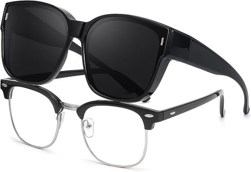 TJUTR Polarized Fit Over Sunglasses for Women, Trendy Oversized Over Prescription Glasses Shades with UV Protection TS3091 in Kuwait