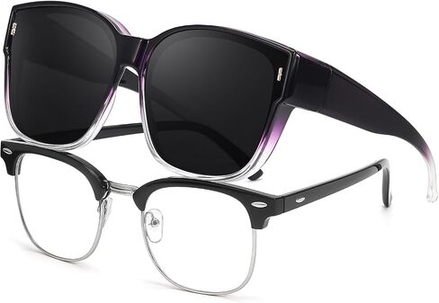 TJUTR Polarized Fit Over Sunglasses for Women, Trendy Oversized Over Prescription Glasses Shades with UV Protection TS3091 in Kuwait