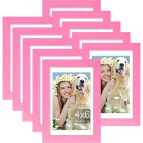 مجموعة إطارات صور من ديكور يو هوم 8 × 10 مكونة من 10 قطع، عرض صور 5 × 7 مع حصيرة أو 8 × 10 بدون حصيرة، إطار صور طبيعي مع زجاج شبكي لإطارات الصور ديكور جدار مجمع، طبيعي، 8 × 10 in Kuwait