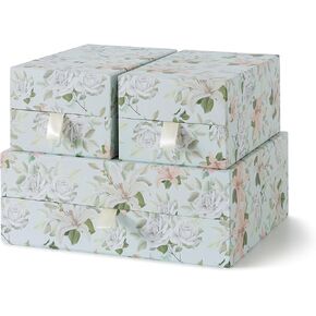 صناديق زخرفية من Soul & Lane Pastel الأزهار ذات الأغطية المفصلية وسحب الشريط الصامت - بتلات الباستيل ، مجموعة من 3 (واحد كبير واثنين من الصناديق المتوسطة) ، تخزين من الورق المقوى للصور ، المستندات ، التذكارات in Saudi Arabia