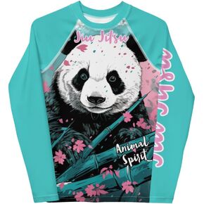 Youth Girls No Gi Jiu Jitsu Rash Guard - Panda Design, BJJ, MMA, Martial Arts in Saudi Arabia