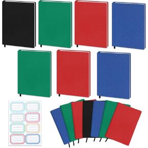 Jumbo Stretchable Book Cover 7PCS Reusable Fabric Book Cover with Label 9x11in Black Blue Green Red Protective Sleeve Hardcover Book Textbook Cover for School Fit Most Book Size Up to 10x12.5in in Kuwait