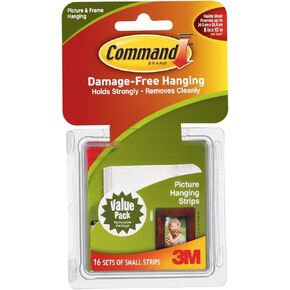 شرائط تعليق الصور الصغيرة 3M من Command 17205-16ES لإنشاء جدران المعرض، قوية ومتعددة الاستخدامات، 16 زوجًا، أبيض in Kuwait