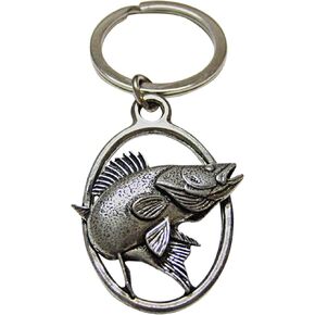 Kiola Designs Zander Walleye Fish Oval Key Chain in Saudi Arabia