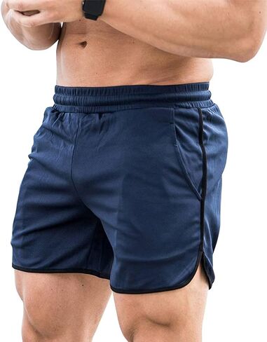 Hxber Men Fitness Shorts Quick Drying Gym Beach Shorts Summer Resport Sport Pants مع جيوب in Kuwait