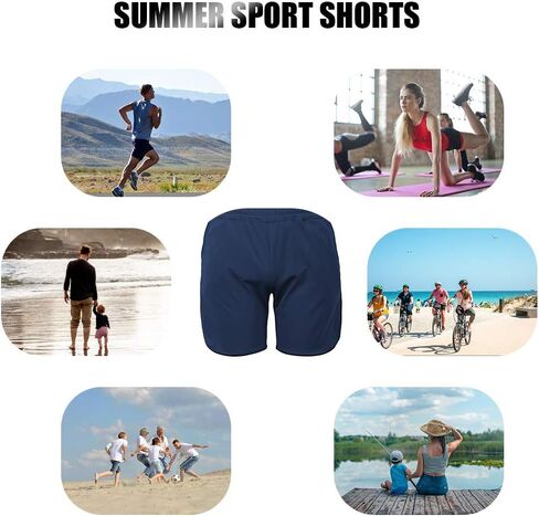 Hxber Men Fitness Shorts Quick Drying Gym Beach Shorts Summer Resport Sport Pants مع جيوب in Kuwait