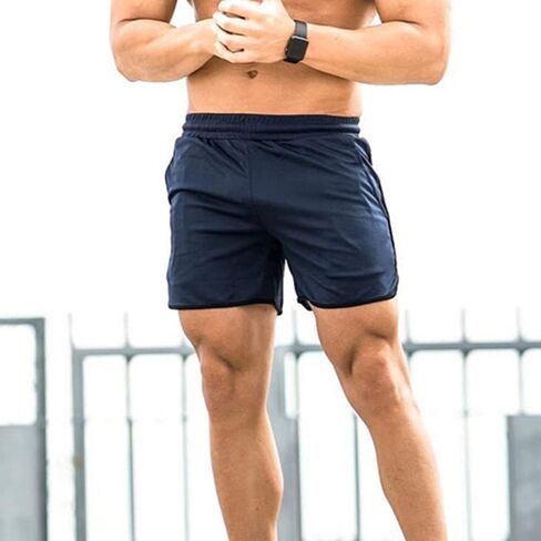 Hxber Men Fitness Shorts Quick Drying Gym Beach Shorts Summer Resport Sport Pants مع جيوب in Kuwait