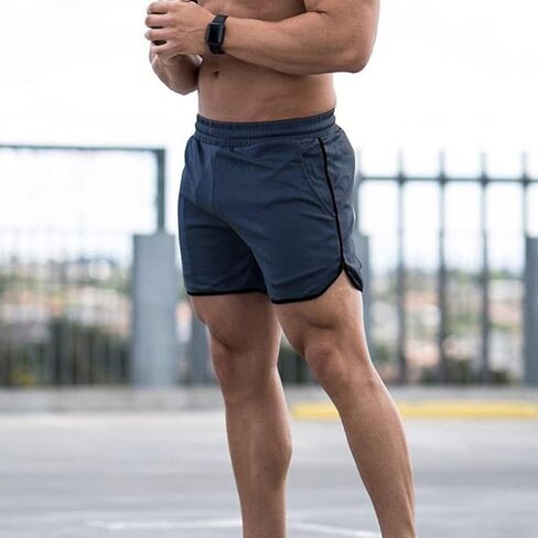 Hxber Men Fitness Shorts Quick Drying Gym Beach Shorts Summer Resport Sport Pants مع جيوب in Kuwait