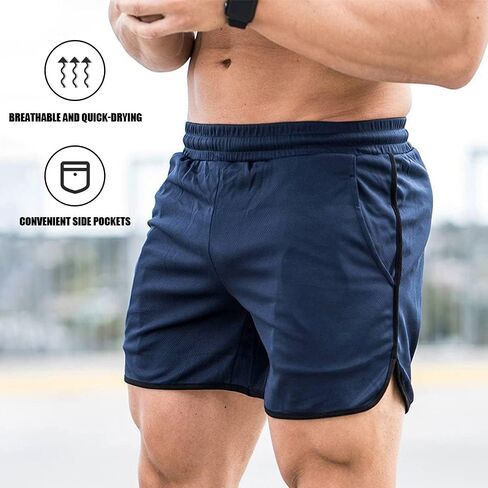 Hxber Men Fitness Shorts Quick Drying Gym Beach Shorts Summer Resport Sport Pants مع جيوب in Kuwait