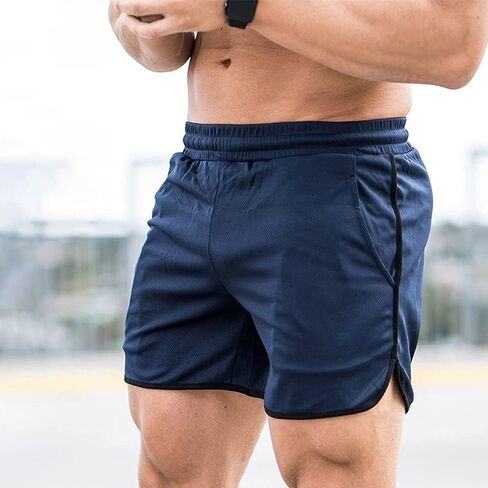 Hxber Men Fitness Shorts Quick Drying Gym Beach Shorts Summer Resport Sport Pants مع جيوب in Kuwait