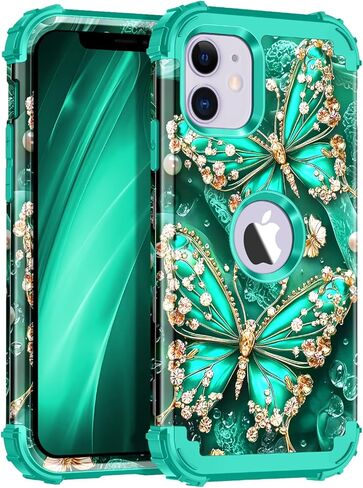 جراب Miqala متوافق مع هاتف iPhone 15 Pro Max، يتوهج في الظلام بثلاث طبقات شديدة التحمل ومضادة للصدمات وحماية كاملة من البلاستيك الصلب + جراب واقٍ من السيليكون الناعم لهاتف Apple iPhone 15 Pro Max، داكن in Kuwait