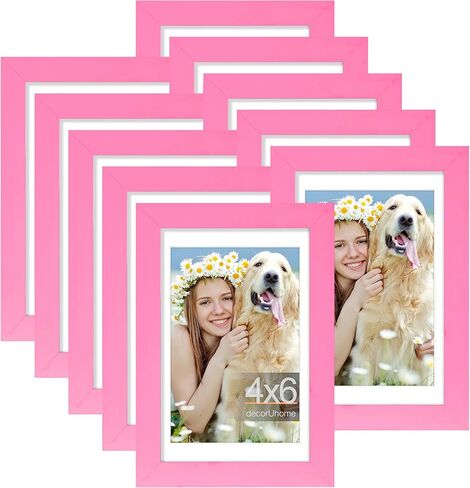 مجموعة إطارات صور من ديكور يو هوم 8 × 10 مكونة من 10 قطع، عرض صور 5 × 7 مع حصيرة أو 8 × 10 بدون حصيرة، إطار صور طبيعي مع زجاج شبكي لإطارات الصور ديكور جدار مجمع، طبيعي، 8 × 10 in Kuwait