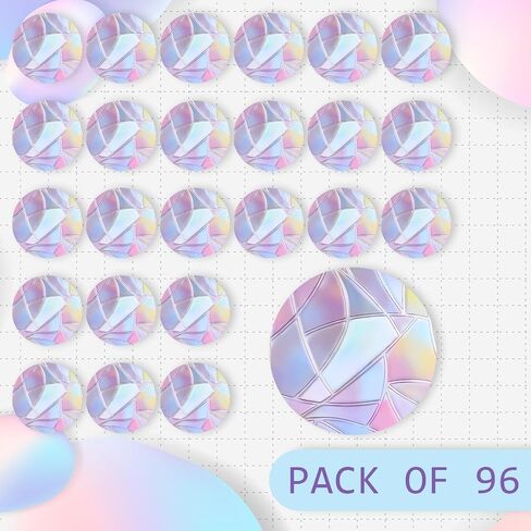96 PCS Circle Window الشارات للطيور تضرب شارات النافذة المضادة للانقراض لإنقاذ ملصقات الطيور للطيور غير اللاصقة لملصقات قوس قزح Suncatch Strike Strike Weather Weather and Rediable in Saudi Arabia