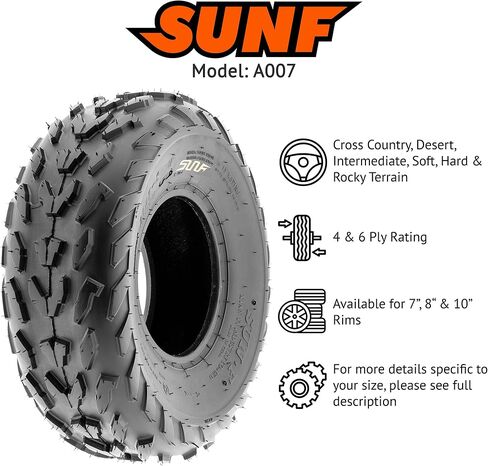 Sunf 23x7-10 23x7x10 All Terrain ATV UTV Tyre 6 PR Tubeless - A007 in Saudi Arabia
