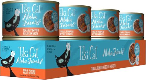 Tiki Cat Aloha Friends Variety Pack, Seafood Flavors with Pumpkin, Wet, High-Protein & High-Moisture Cat Food, For All Life Stages, 3 oz. Cans (Pack of 12) in Kuwait