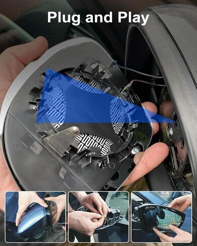 Passenger Right Side Mirror Glass Replacement Fits for Mini Cooper 2007-2015, Heated Rearview Convex Mirror Glass with Rear Holder Replace 51169803192 51162755626 in Saudi Arabia
