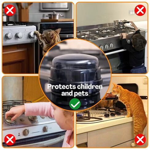 5-Pack Stove Knob Safety Covers,Upgraded Press Gas Stove Knob Locks,Durable Design Childproof Oven Knob Locks for Babies and Pets, Sticky and Easy to Install,Transparent in Kuwait