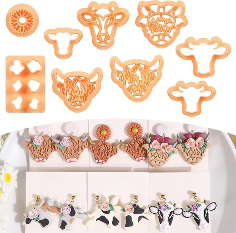 Puocaon Animal Stud Clay Cutters - 12 Pcs Dogs Clay Cutters for Polymer Clay Earrings, Cute Puppy Shape Polymer Clay Cutters, Shepherd Dog Datchshund Jewelry Clay Cutters in Kuwait