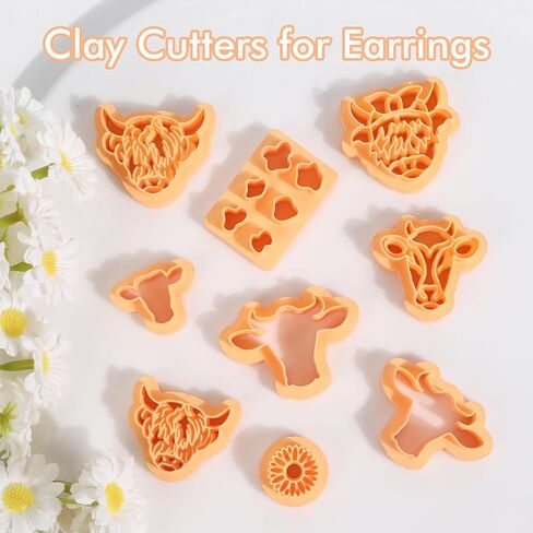 Puocaon Animal Stud Clay Cutters - 12 Pcs Dogs Clay Cutters for Polymer Clay Earrings, Cute Puppy Shape Polymer Clay Cutters, Shepherd Dog Datchshund Jewelry Clay Cutters in Kuwait