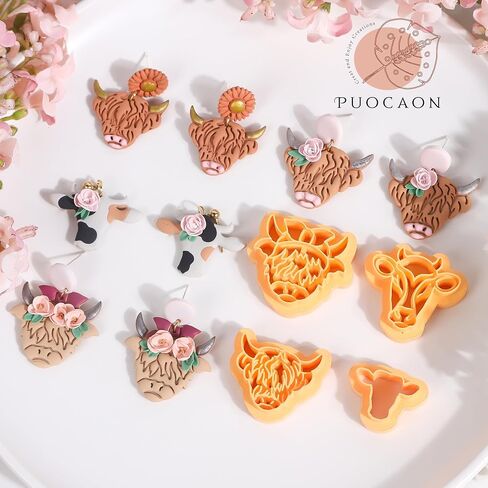 Puocaon Animal Stud Clay Cutters - 12 Pcs Dogs Clay Cutters for Polymer Clay Earrings, Cute Puppy Shape Polymer Clay Cutters, Shepherd Dog Datchshund Jewelry Clay Cutters in Kuwait