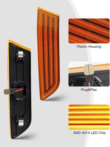 litzland Led Front Bumper Side Marker Lights Compatible with Infiniti G35 V35 2003 2004 2005 2006 2007 Smoked Lens Led Wheel Turn Signal Markers Lights Assembly in Kuwait