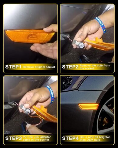 litzland Led Front Bumper Side Marker Lights Compatible with Infiniti G35 V35 2003 2004 2005 2006 2007 Smoked Lens Led Wheel Turn Signal Markers Lights Assembly in Kuwait