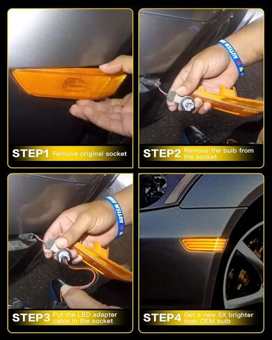 litzland Led Front Bumper Side Marker Lights Compatible with Infiniti G35 V35 2003 2004 2005 2006 2007 Smoked Lens Led Wheel Turn Signal Markers Lights Assembly in Kuwait