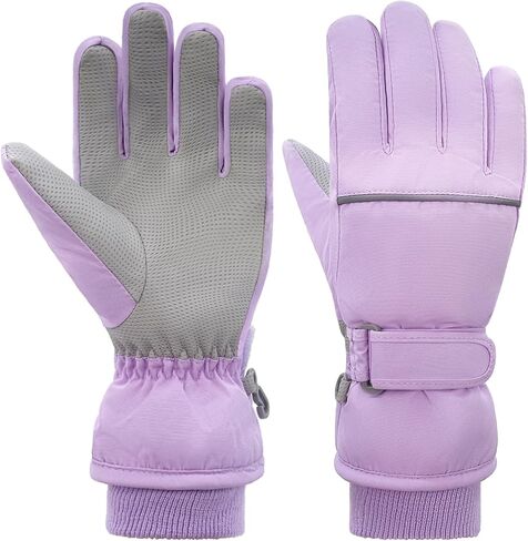 Kids Winter Ski Gloves Waterproof Children Girls Boys Fleece Thermal Snowboard Snow Gloves Mittens for Cold Weather in Kuwait