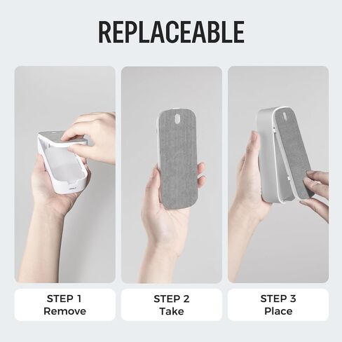 loukin All-in-One Dry Erase Eraser, Replaceable Whiteboard Eraser with Whiteboard Cleaner, Smart Glass Board Eraser for Classroom Home Office, 2 Pad Refills, 1 Magnetic Holder, 2 Markers, White in Kuwait