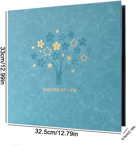 Large Scrapbook Album With 120 Pages,Family Photo Album,Travel Memory Book,Gift For Wife,Girlfriend,Any Special Occasion,Anniversary DIY Album (Blue, 12.79 x 12.99 Inch 120pages) in Saudi Arabia