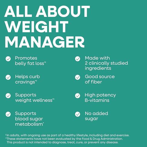 Nature’s Way Weight Manager Drink Mix, Helps Manage Cravings & Promotes Abdominal Fat Loss‡, with Clinically Studied Ingredients, Plant-Based Fiber, No Sugar Added, Mixed Fruit Flavored, 30 Packets in Saudi Arabia