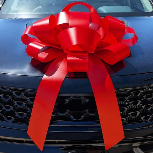 CarBowz Big Car Bow, Giant Bow, Non Scratch Magnet, Weather Resistant Vinyl (Red) in Kuwait