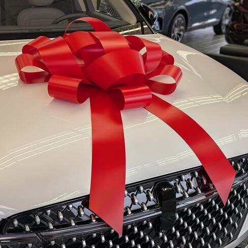 CarBowz Big Car Bow, Giant Bow, Non Scratch Magnet, Weather Resistant Vinyl (Red) in Kuwait