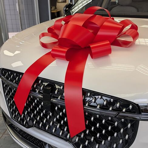 CarBowz Big Car Bow, Giant Bow, Non Scratch Magnet, Weather Resistant Vinyl (Red) in Kuwait