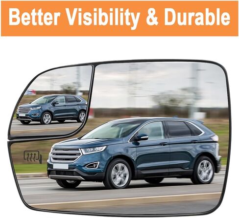 Senzeal Passenger Side Heated Mirror Glass Replacement with Blind Spot Mirror for Ford Edge 2015 2016 2017 2018 FT4Z17K707A (Right Side) in Saudi Arabia