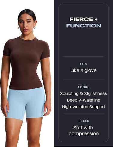 Aoxjox Workout Biker Shorts for Women High Waisted Exercise Athletic Gym Running Breeze Yoga Shorts 6" in Kuwait