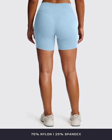 Aoxjox Workout Biker Shorts for Women High Waisted Exercise Athletic Gym Running Breeze Yoga Shorts 6" in Kuwait