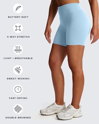 Aoxjox Workout Biker Shorts for Women High Waisted Exercise Athletic Gym Running Breeze Yoga Shorts 6" in Kuwait