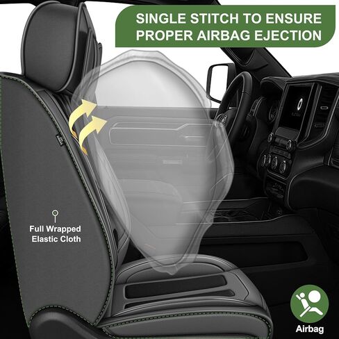 TTX LIGHTING Seat Covers Fit for Dodge RAM 2002-2024 : Compatible with RAM 1500 2500 3500 Crew Quad Regular Cab Full Set Pickup Truck Seat Covers(Flat Bench, 5 Seats, Black & Grey) in Saudi Arabia