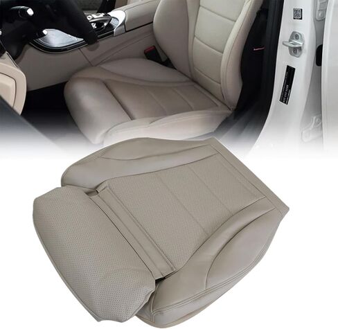 NLQR Front Driver Bottom Replacement Perforated Seat Cover Black Microfiber Leather Compatible with Mercedes Benz C250 C300 C350 C350e C400 2015-2021 in Saudi Arabia