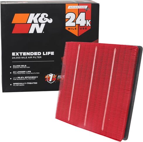 K&N Engine Air Filter: Extended Life 24,000 Mile Replacement Air Filter: Compatible with 2015-2019 Chevy/GMC Colorado and Canyon, KNX-5030 in Saudi Arabia