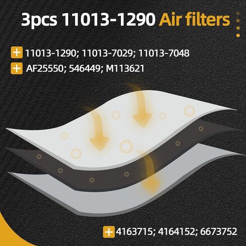 3pcs 11013-1290 Air filters, For Kawasaki Mule/For John Deere/For Fleetguard AF25550/For Donaldson P822686/For Wix 546449/For Fram CA9248/For Bobcat/For Kubota/For Baldwin#OE 11013-7029 11013-7048 in Saudi Arabia