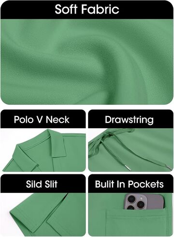 Fisoew Womens 2 Piece Outfits Casual Polo V Neck Sweatshirt High Waisted Skort Skirts Running Tracksuit Sets in Saudi Arabia