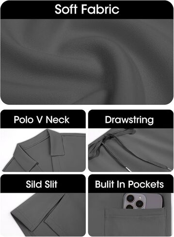 Fisoew Womens 2 Piece Outfits Casual Polo V Neck Sweatshirt High Waisted Skort Skirts Running Tracksuit Sets in Saudi Arabia