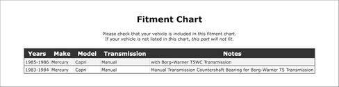 ختم عمود إدخال الإرسال اليدوي متوافق مع نقل Mercury Capri Manual Transmission 1986 1985 1984 1983 P-2573275 in Saudi Arabia