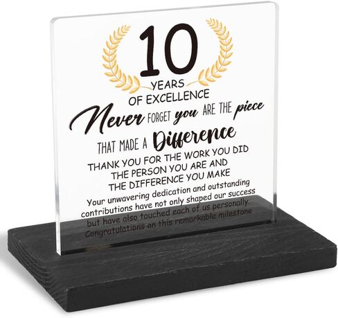 5 Years Work Anniversary Desk Decor Gifts for Employee, 5th Grade Promotion Gifts for Coworker,Modern Transparent Acrylic Desk Plaque with Inspirational Quotes, 10 x 10 x 1.5 cm,XXY105 in Kuwait